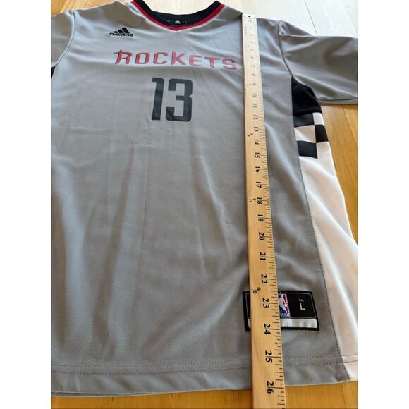Houston Rockets #13 James Harden Adidas Gray Alternate NBA Jersey SZ L 14-16 - Picture 5 of 10